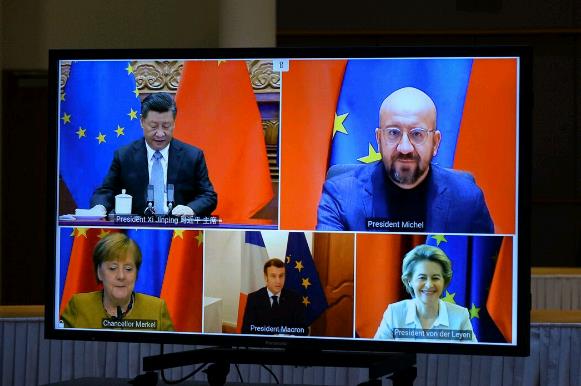习近平与欧洲领导人一起在上周三的视频会议上批准了中欧投资协定.jpg.jpg