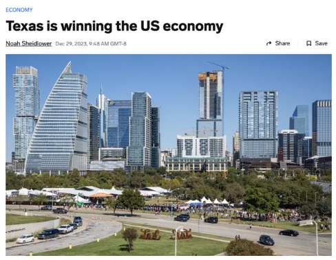 德克萨斯州正在成为美国经济的好榜样